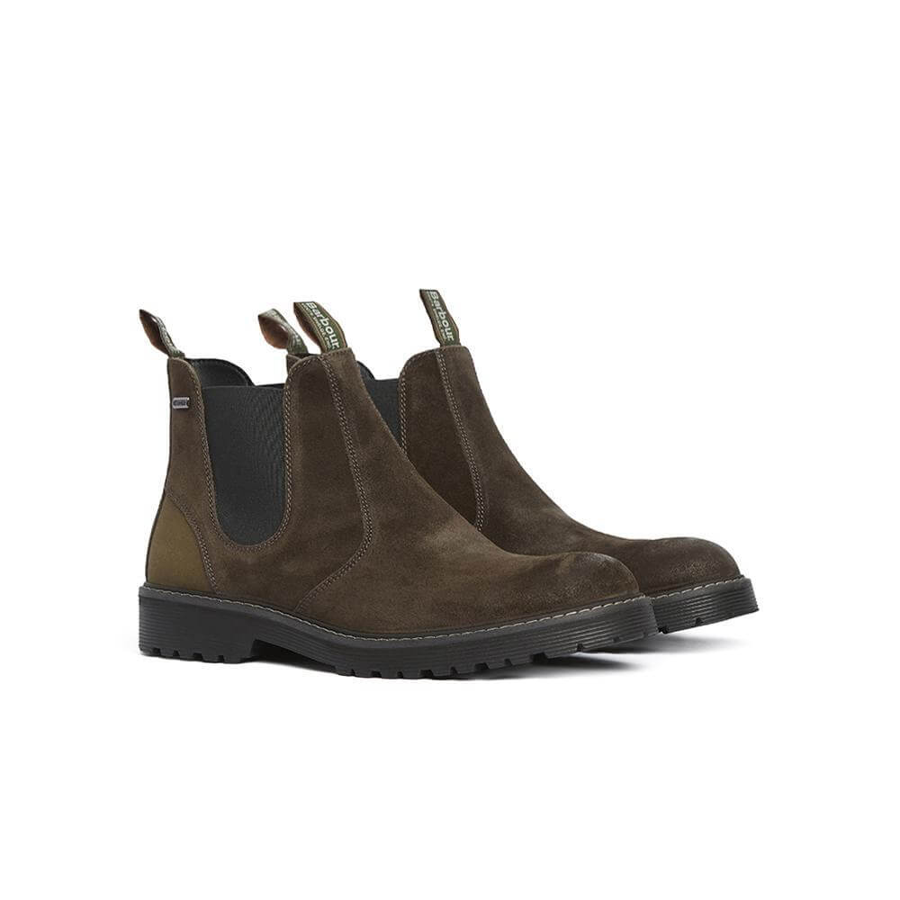 Barbour Patton Oiled Brown Suede Chelsea Boots